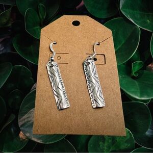 925 Sterling Silver Earrings Southwestern Engraved Bar Dangle Statement Jewelry